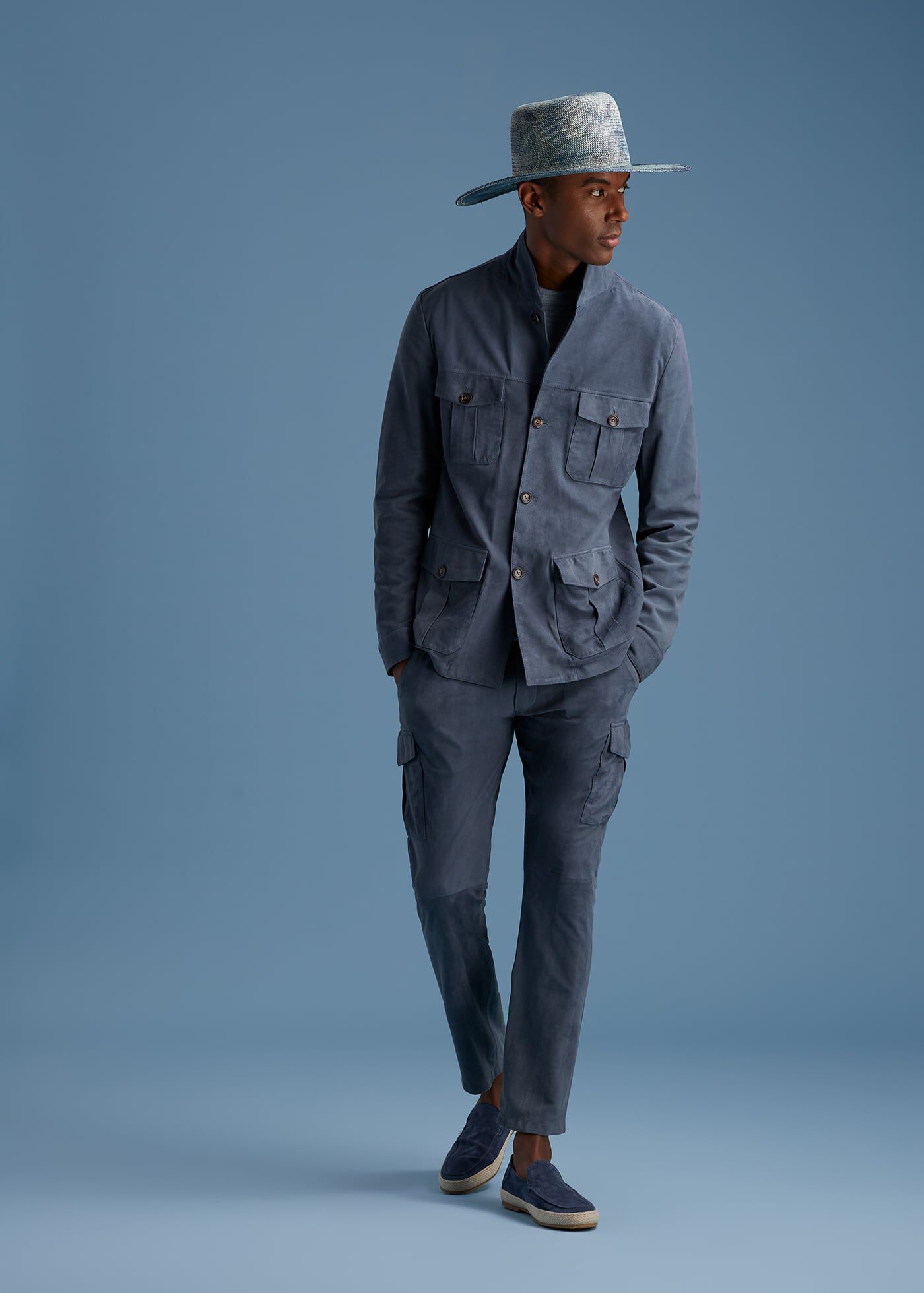 Mens suede safari jacket online